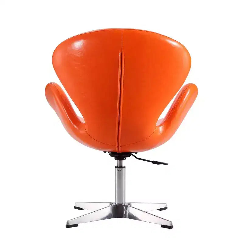 Set of 2 Raspberry Faux Leather Adjustable Swivel Chairs - Manhattan Comfort