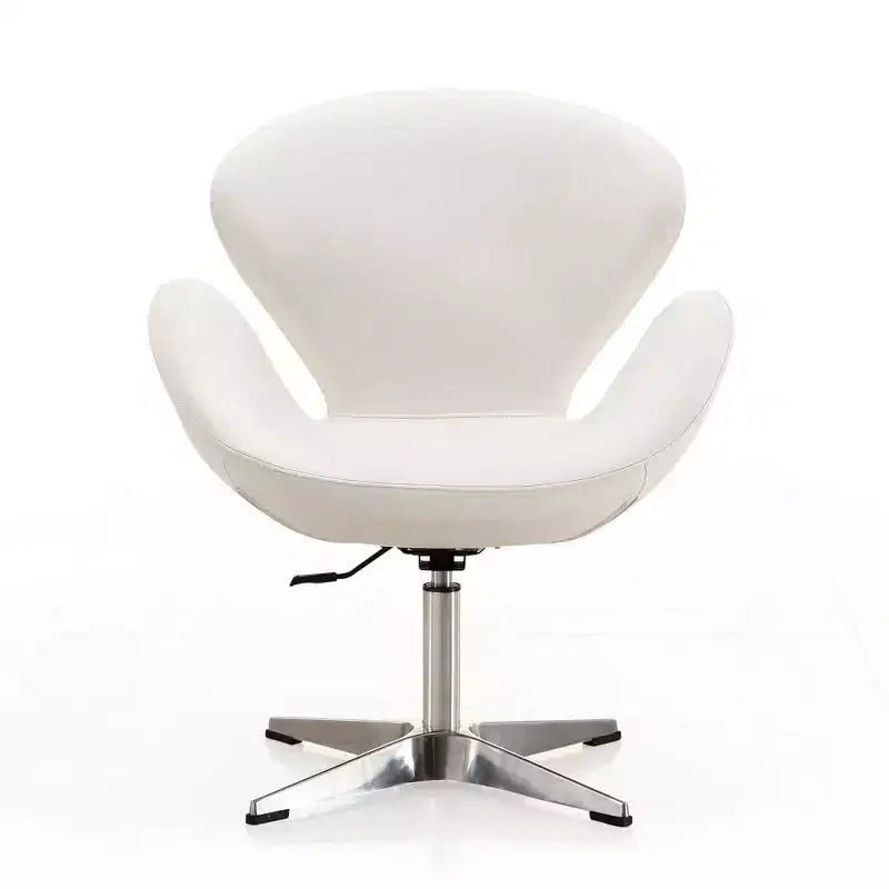 Set of 2 Raspberry Faux Leather Adjustable Swivel Chairs - Manhattan Comfort