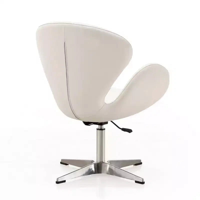 Set of 2 Raspberry Faux Leather Adjustable Swivel Chairs - Manhattan Comfort
