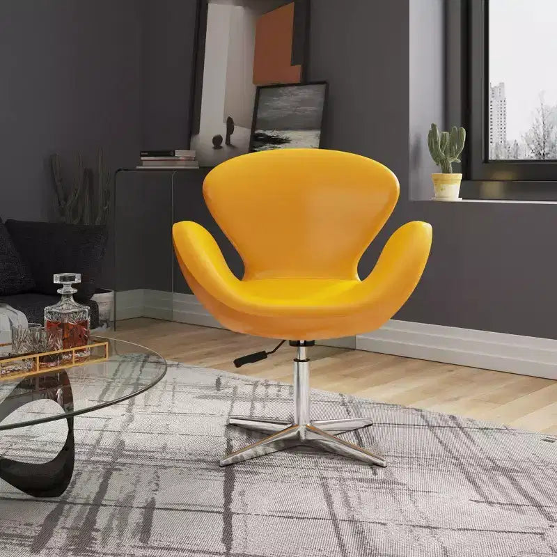 Set of 2 Raspberry Faux Leather Adjustable Swivel Chairs - Manhattan Comfort