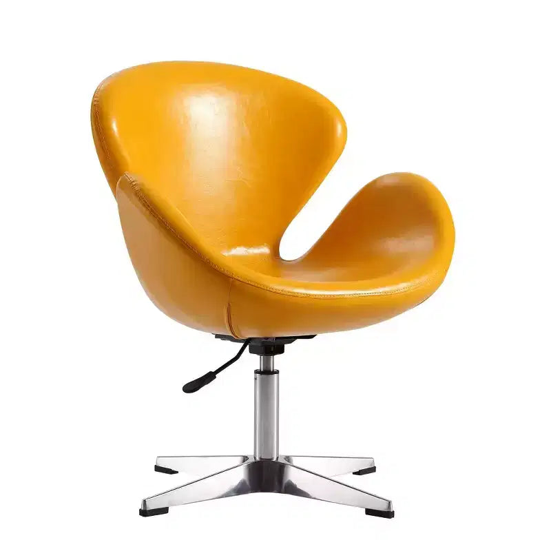 Set of 2 Raspberry Faux Leather Adjustable Swivel Chairs - Manhattan Comfort