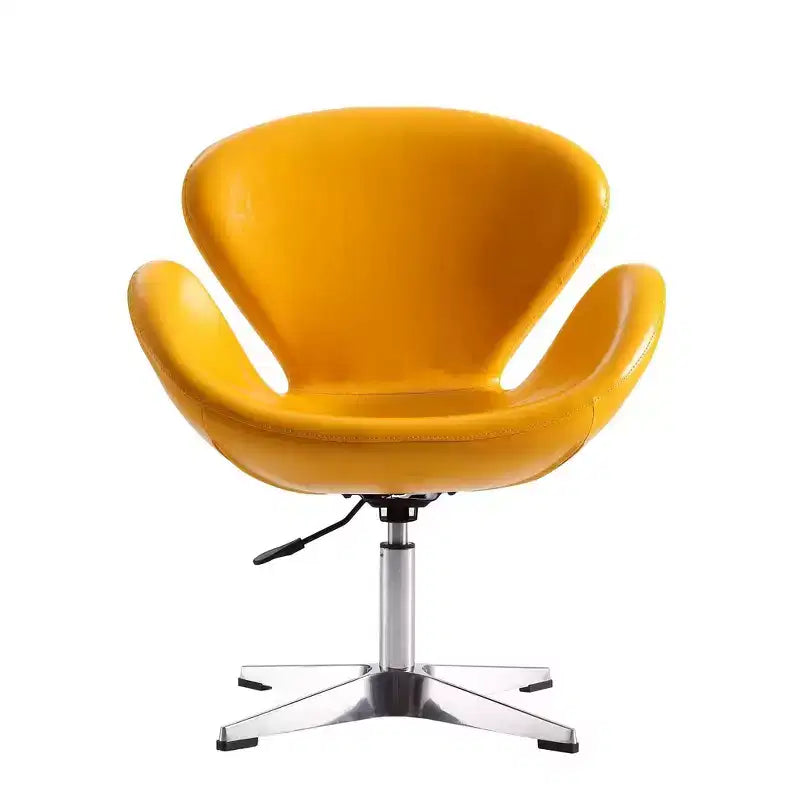 Set of 2 Raspberry Faux Leather Adjustable Swivel Chairs - Manhattan Comfort