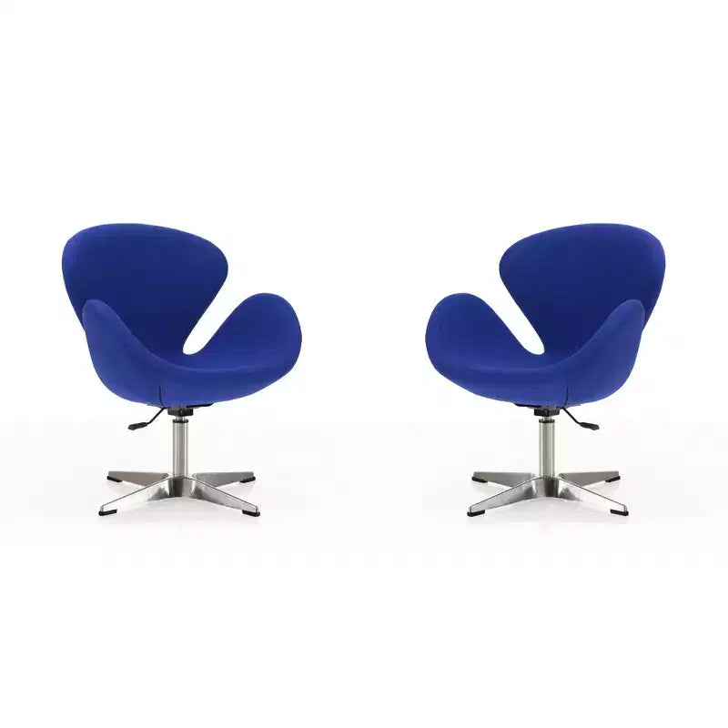 Set of 2 Raspberry Faux Leather Adjustable Swivel Chairs - Manhattan Comfort
