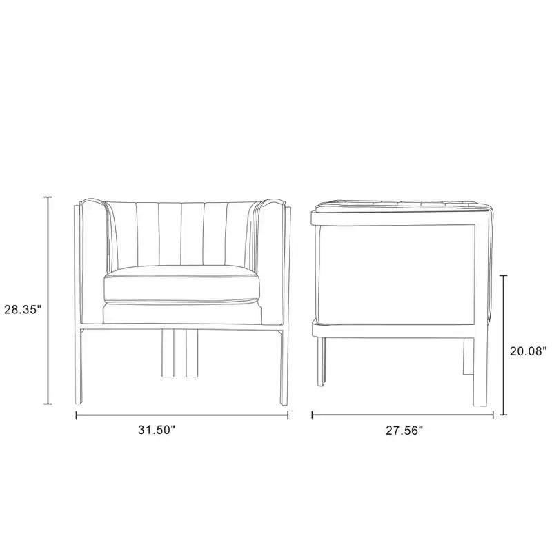 Lot de 2 fauteuils d'appoint en velours Paramount - Manhattan Comfort