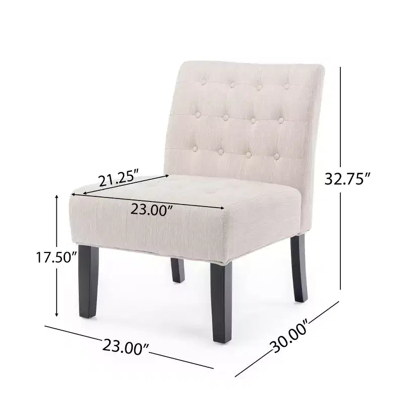 Set of 2 Lewis Contemporary Fabric Tufted Slipper Chairs - Christopher Knight Home