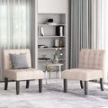 Set of 2 Lewis Contemporary Fabric Tufted Slipper Chairs - Christopher Knight Home