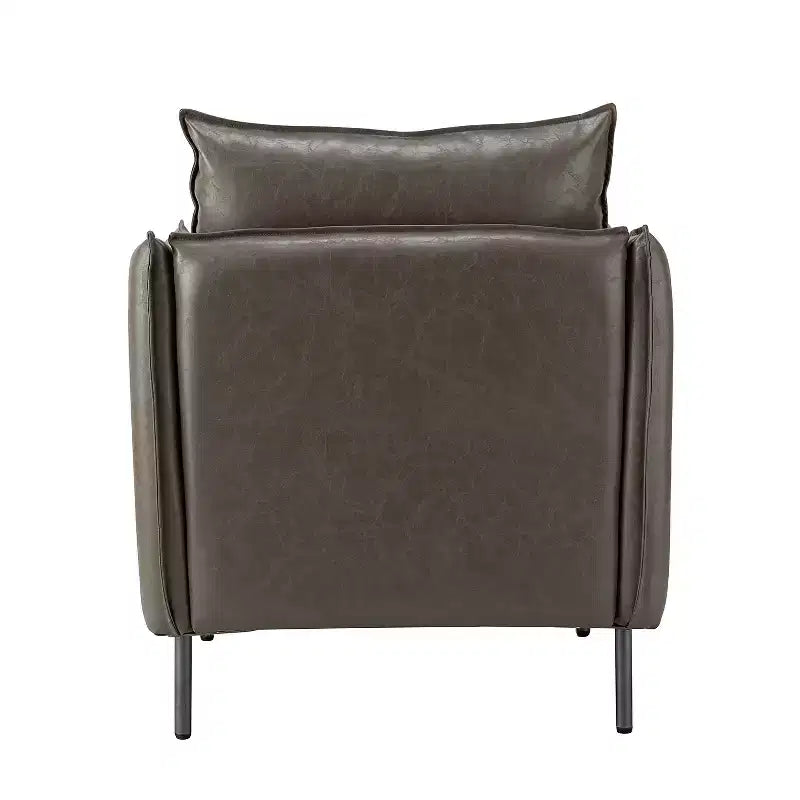 Felix Upholstery Livingroom Vegan Leather Armchair with Metal Legs | KARAT HOME