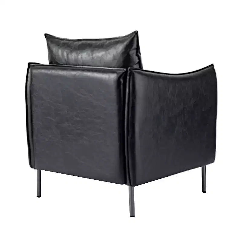 Felix Upholstery Livingroom Vegan Leather Armchair with Metal Legs | KARAT HOME