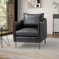 Felix Upholstery Livingroom Vegan Leather Armchair with Metal Legs | KARAT HOME