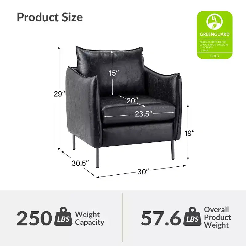 Lot de 2 fauteuils de salon Felix en cuir vegan avec pieds en métal | KARAT HOME