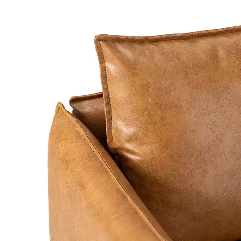 Lot de 2 fauteuils de salon Felix en cuir vegan avec pieds en métal | KARAT HOME