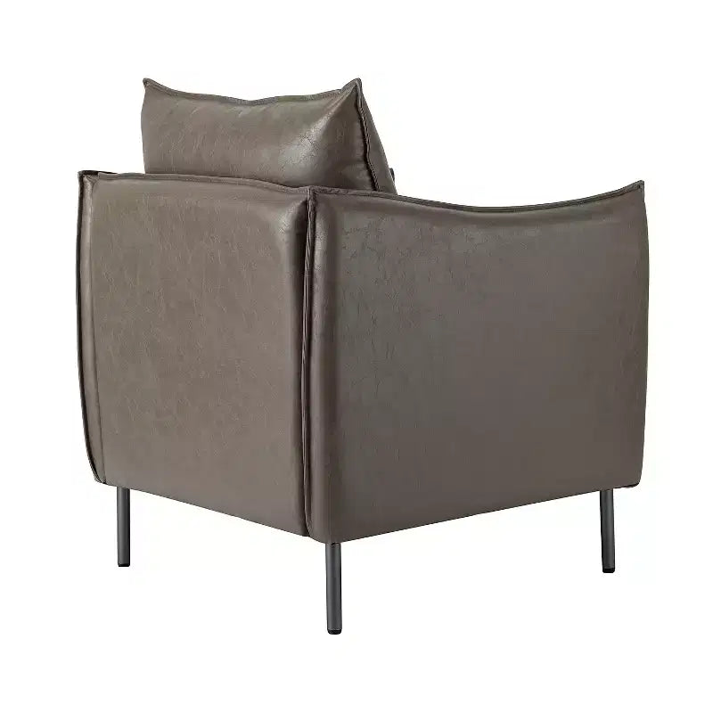 Lot de 2 fauteuils de salon Felix en cuir vegan avec pieds en métal | KARAT HOME