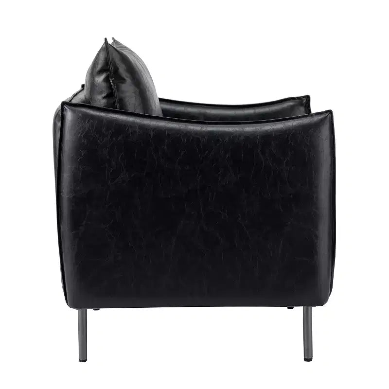 Lot de 2 fauteuils de salon Felix en cuir vegan avec pieds en métal | KARAT HOME