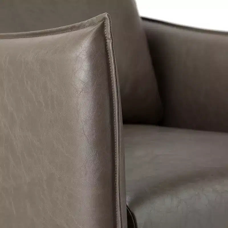Lot de 2 fauteuils de salon Felix en cuir vegan avec pieds en métal | KARAT HOME