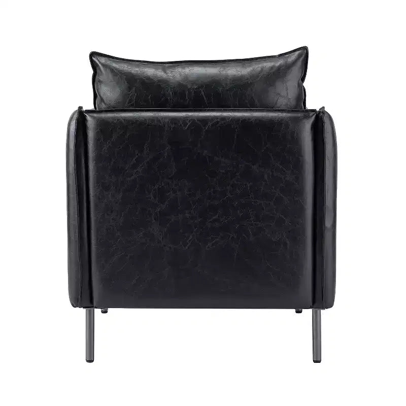 Lot de 2 fauteuils de salon Felix en cuir vegan avec pieds en métal | KARAT HOME