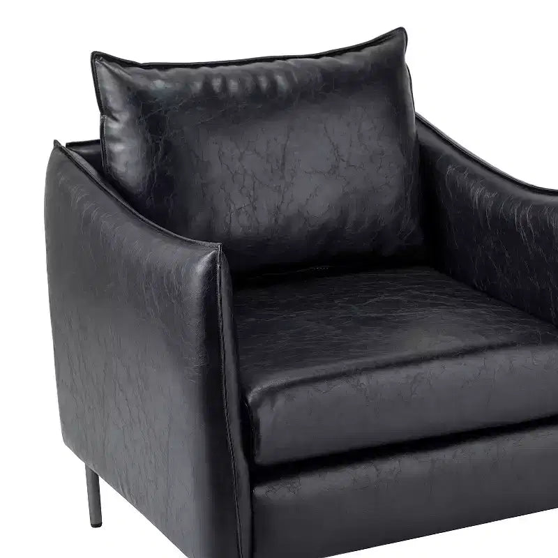 Lot de 2 fauteuils de salon Felix en cuir vegan avec pieds en métal | KARAT HOME