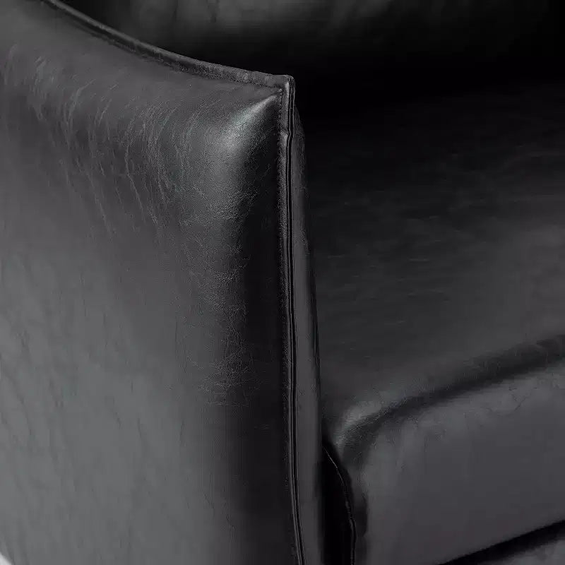 Lot de 2 fauteuils de salon Felix en cuir vegan avec pieds en métal | KARAT HOME