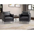 Lot de 2 fauteuils de salon Felix en cuir vegan avec pieds en métal | KARAT HOME