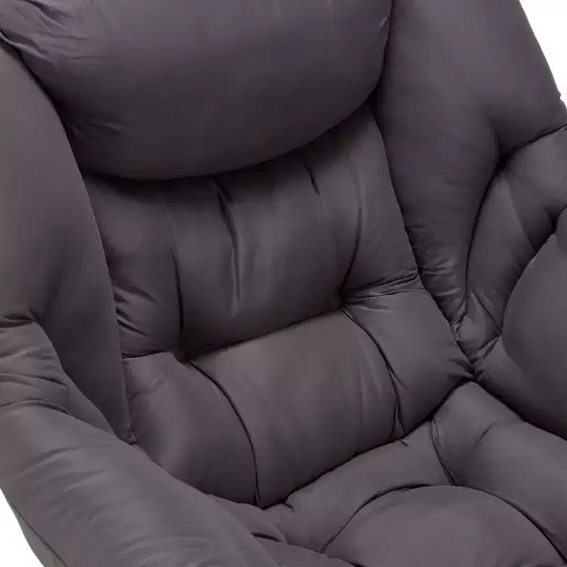 JOMEED Fauteuil paresseux moderne pliable et léger en tissu avec accoudoirs et pochette latérale pour la maison ou le bureau, Gris