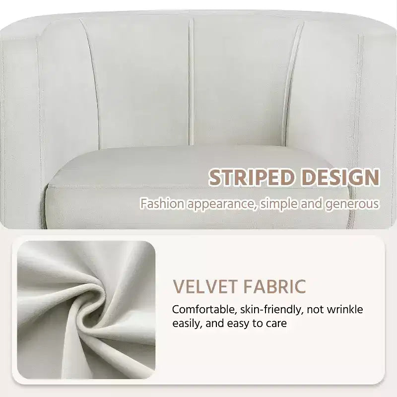 Yaheetech Upholstered Barrel Chair Accent Arm Chair