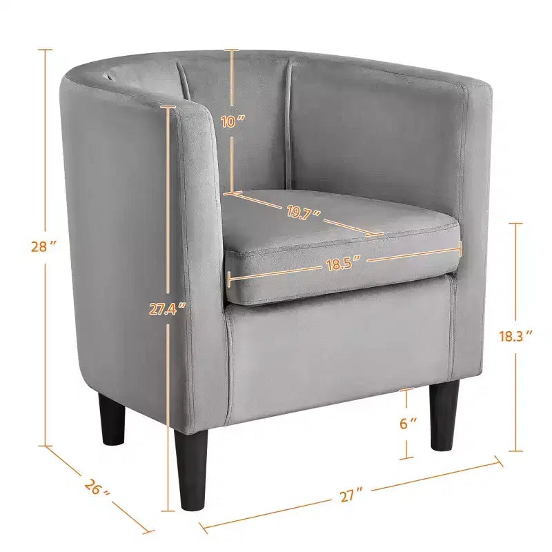 Yaheetech Upholstered Barrel Chair Accent Arm Chair