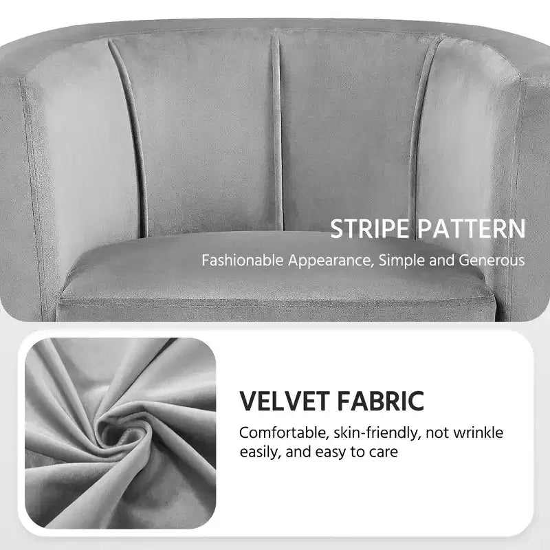 Yaheetech Upholstered Barrel Chair Accent Arm Chair