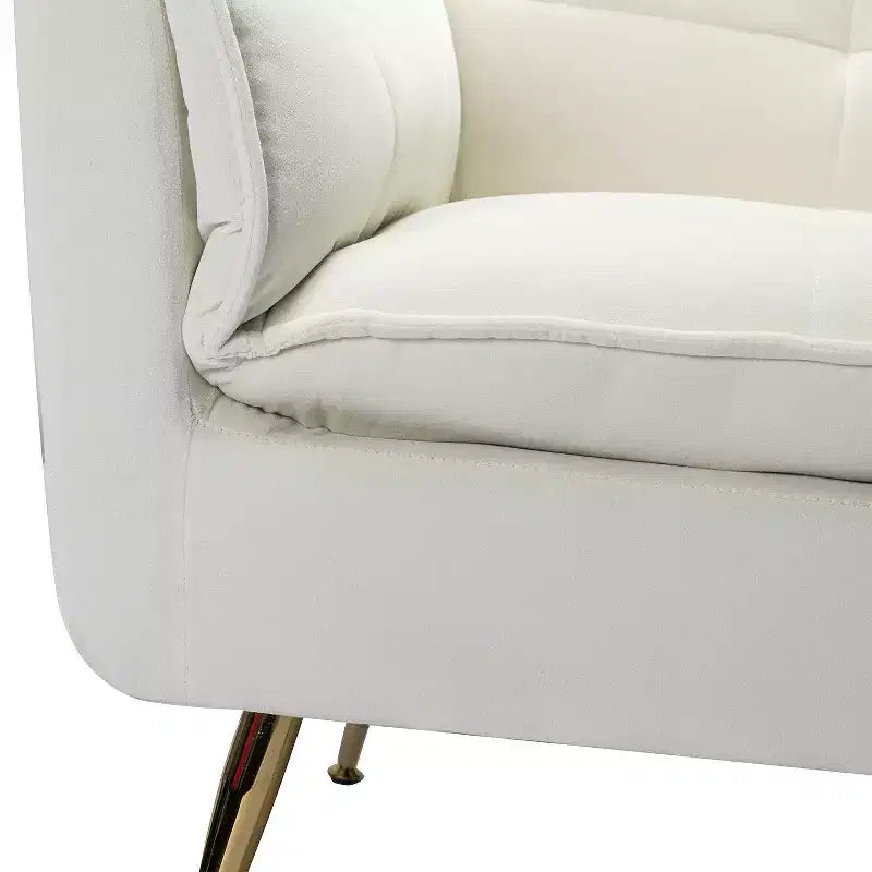 Set of 2 Jonat Contemporary Velvet Wooden Upholstered Armchair with Metal Legs for Bedroom and Living Room| ART OF LIVING DESIGNS