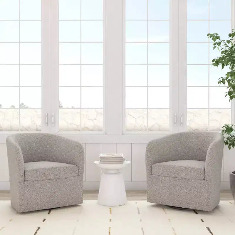 Rhea Swivel Chair in Boucle - Threshold