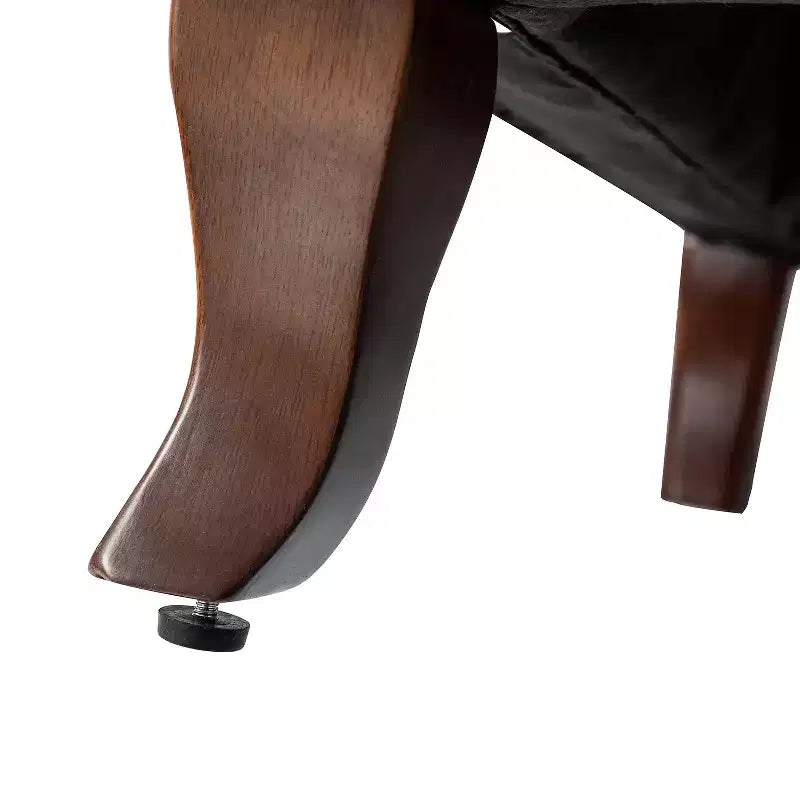 Vincent Wooden Upholstered Armchair with Fabric Pattern and Wingback Design for Bedroom| ART OF LIVING DESIGNS