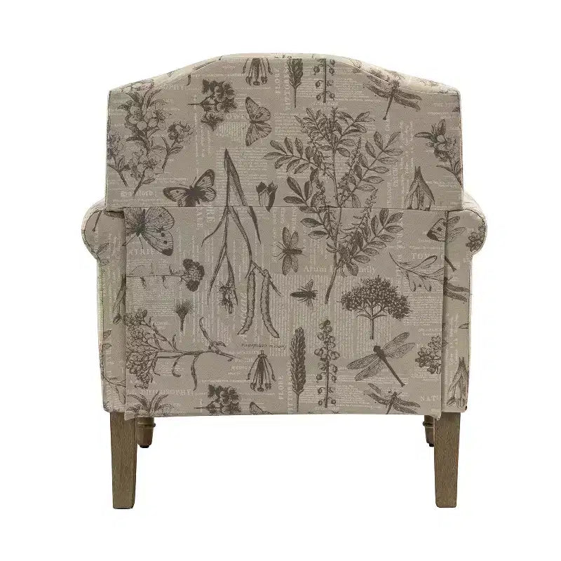Lot de 2 fauteuils rembourrés transitionnels en bois Yahweh avec accoudoirs à panneaux et dossier chameau pour chambre à coucher | ART OF LIVING DESIGNS