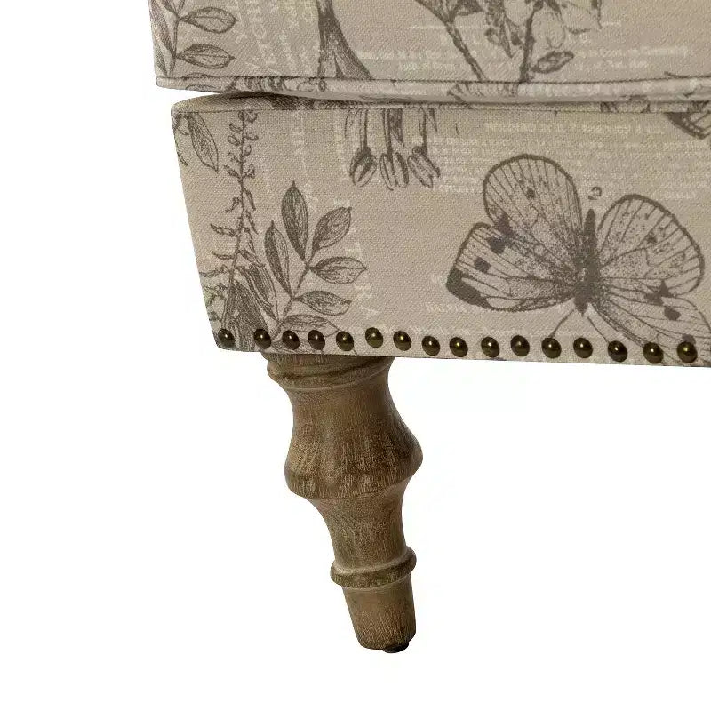 Lot de 2 fauteuils rembourrés transitionnels en bois Yahweh avec accoudoirs à panneaux et dossier chameau pour chambre à coucher | ART OF LIVING DESIGNS