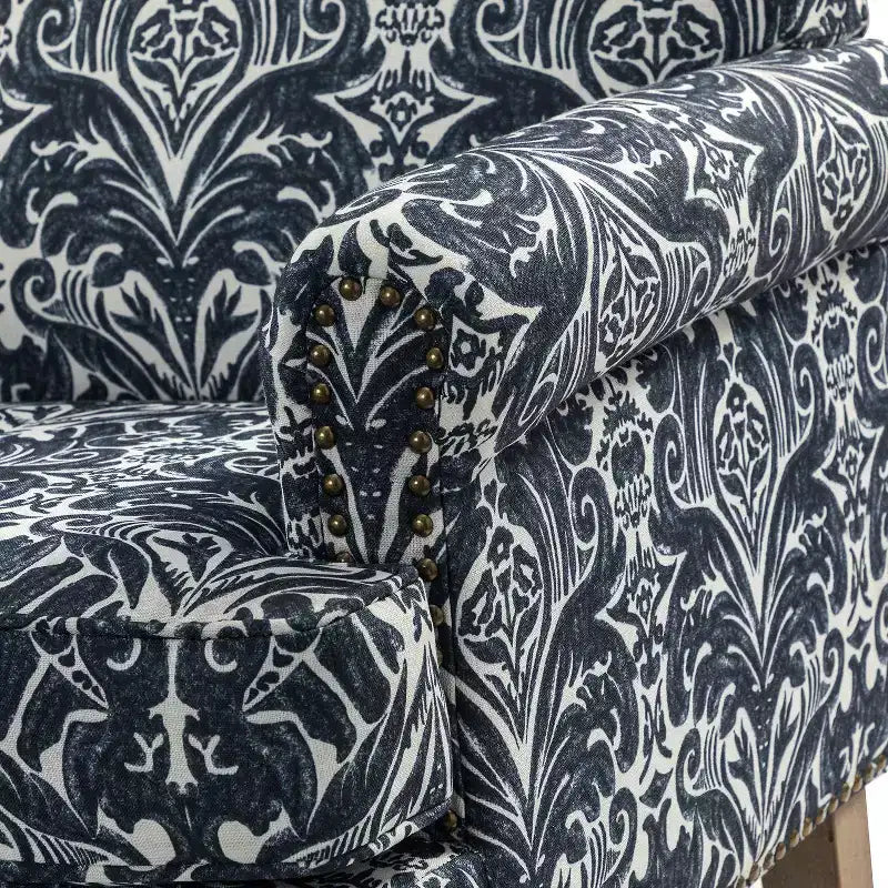 Lot de 2 fauteuils rembourrés transitionnels en bois Yahweh avec accoudoirs à panneaux et dossier chameau pour chambre à coucher | ART OF LIVING DESIGNS