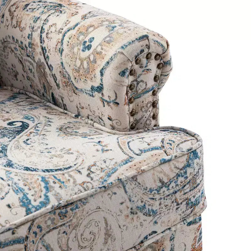 Lot de 2 fauteuils rembourrés transitionnels en bois Yahweh avec accoudoirs à panneaux et dossier chameau pour chambre à coucher | ART OF LIVING DESIGNS