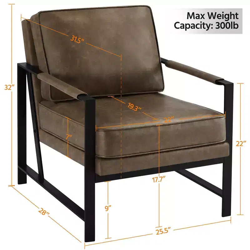 Fauteuil d'appoint rétro rembourré Yaheetech