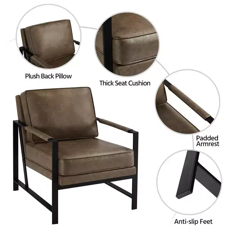 Fauteuil d'appoint rétro rembourré Yaheetech