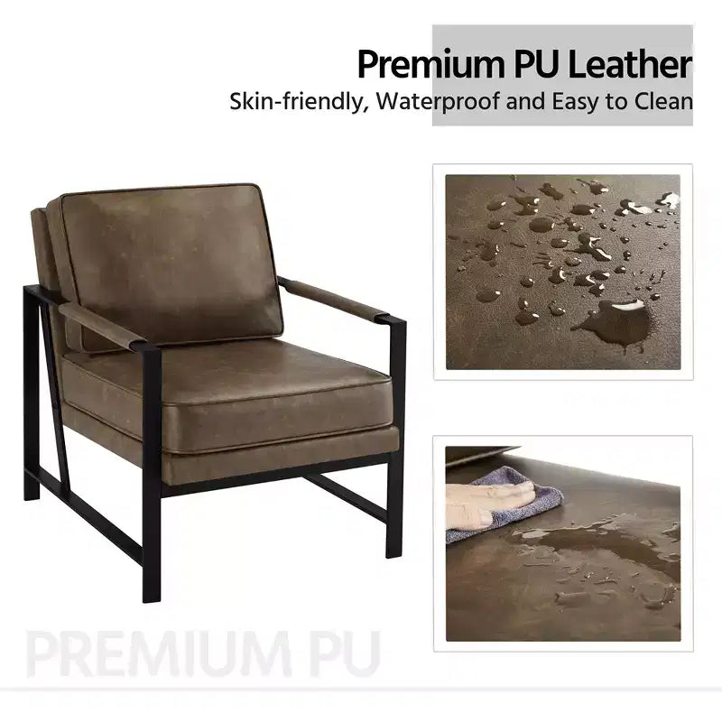 Fauteuil d'appoint rétro rembourré Yaheetech