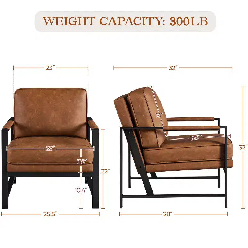 Fauteuil d'appoint rétro rembourré Yaheetech