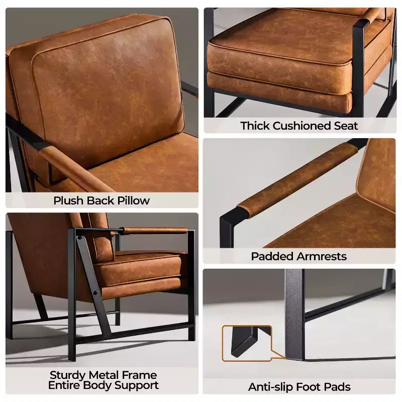 Fauteuil d'appoint rétro rembourré Yaheetech