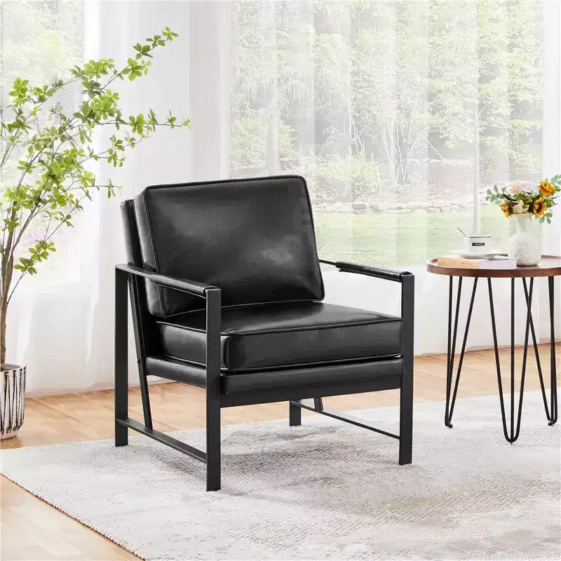 Fauteuil d'appoint rétro rembourré Yaheetech
