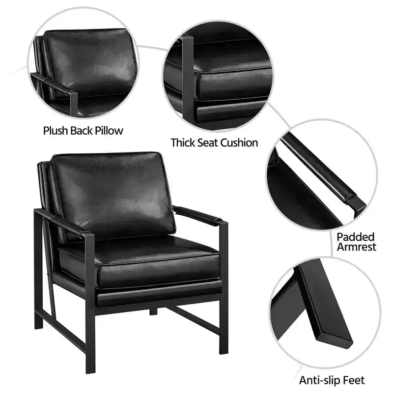 Fauteuil d'appoint rétro rembourré Yaheetech