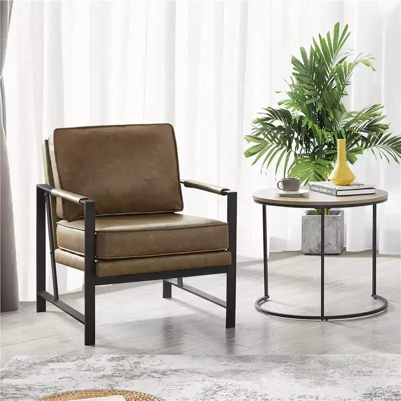 Fauteuil d'appoint rétro rembourré Yaheetech