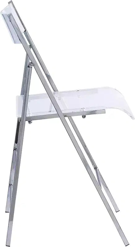 InterSpaceLiving Kasper Flex Chaise Pliante Moderne de Luxe en Acrylique Lucite, Lot de 2