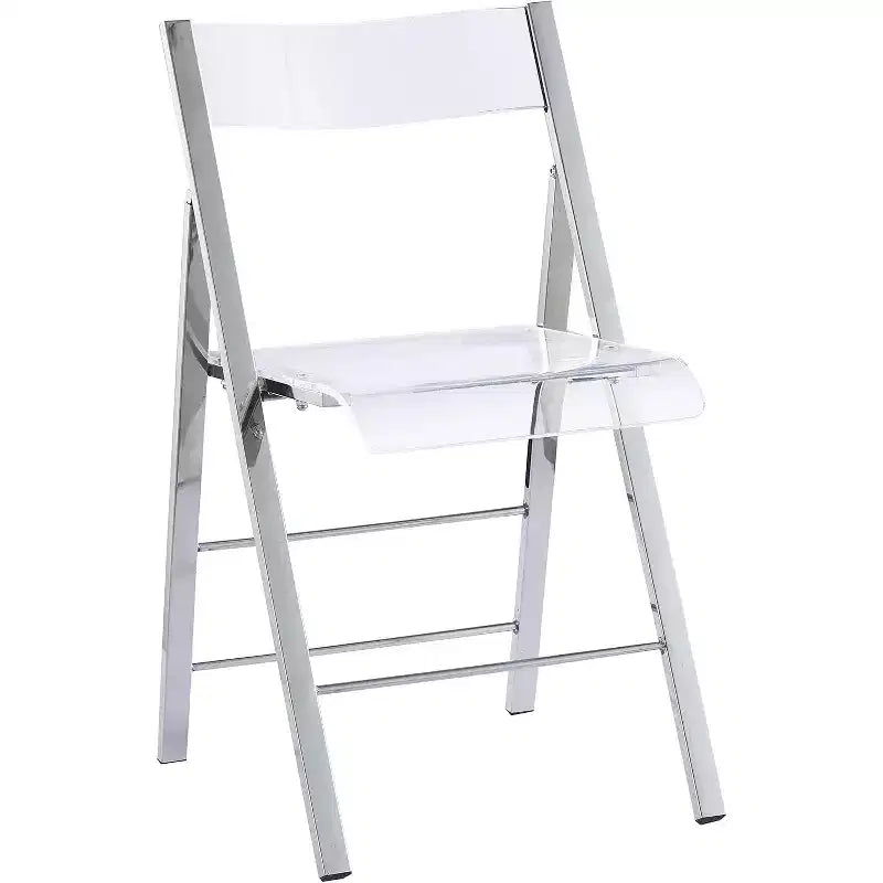 InterSpaceLiving Kasper Flex Chaise Pliante Moderne de Luxe en Acrylique Lucite, Lot de 2