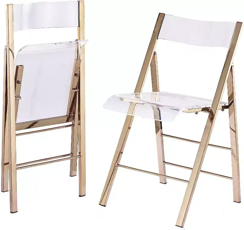 InterSpaceLiving Kasper Flex Chaise Pliante Moderne de Luxe en Acrylique Lucite, Lot de 2