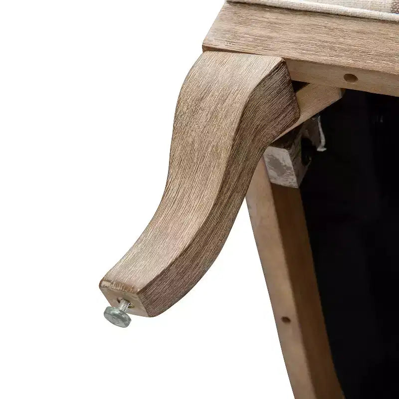 Fauteuil Rinaldo à Rayures de Style Ferme avec Accoudoirs en Bois Massif pour Salon, Salle de Séjour, Chambre | ART OF LIVING DESIGNS