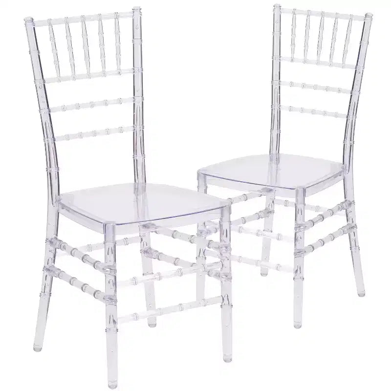 Emma and Oliver 2 Pack Stacking Ghost Chair