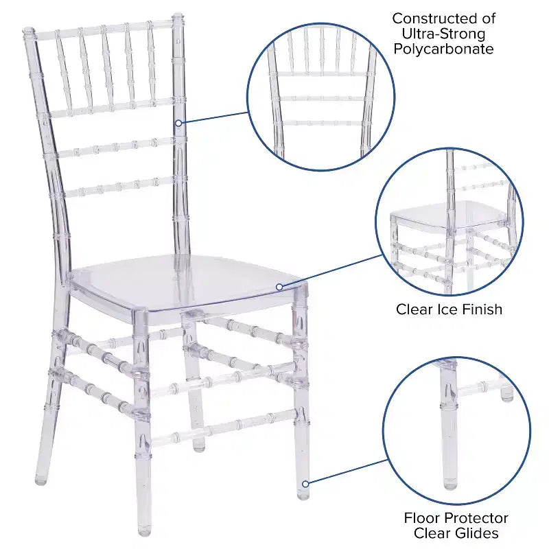 Chaise Fantôme Empilable Emma et Oliver (Lot de 2)