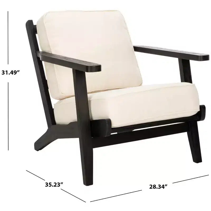 Nico Mid Century Accent Chair - ACH4501 - Bone/Black - Safavieh