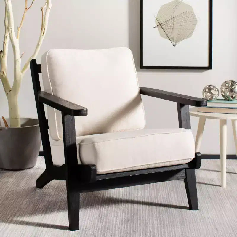 Nico Mid Century Accent Chair - ACH4501 - Bone/Black - Safavieh