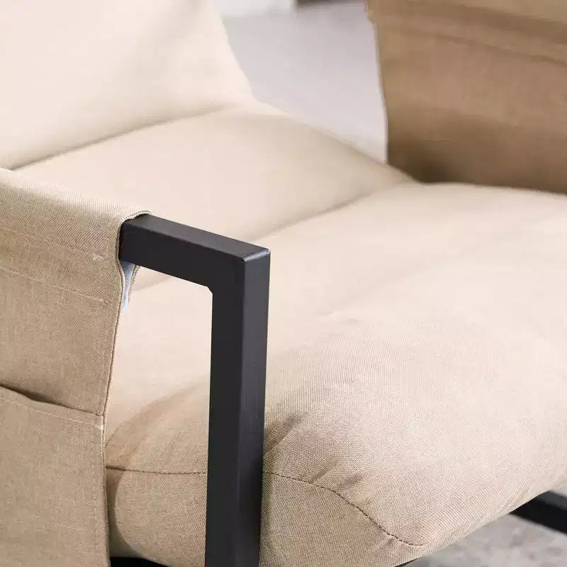 Fauteuil d'appoint FERPIT avec assise en tissu et structure métallique, style moderne
